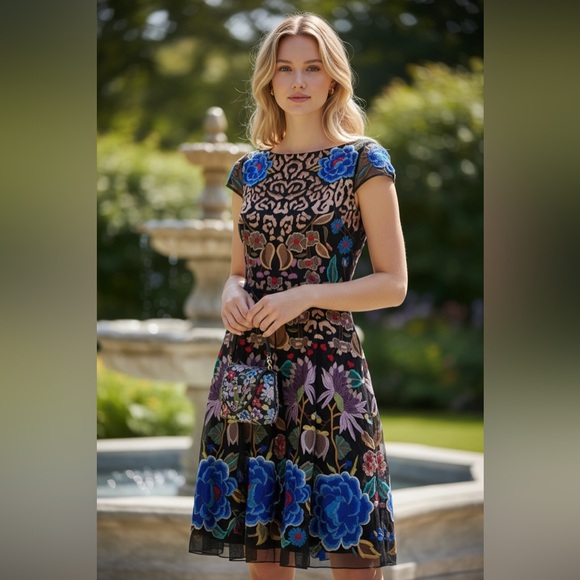 Temperley London New Floral Embroidered Dress Size US 2 - Picture 6 of 16